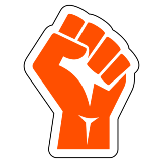 Raised Fist Sticker (Orange)